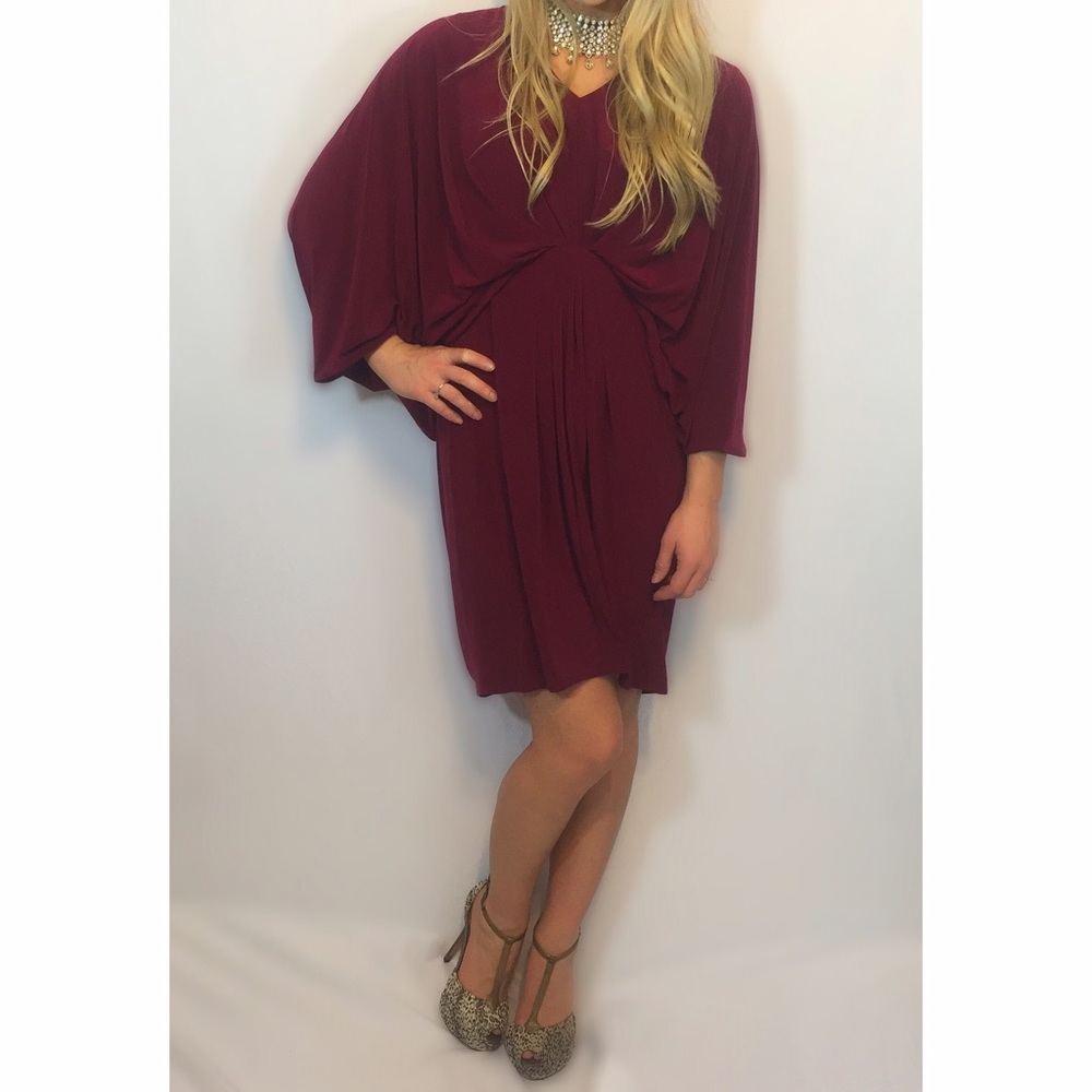 M by Marc Bouwer Merlot Drape Dress XS